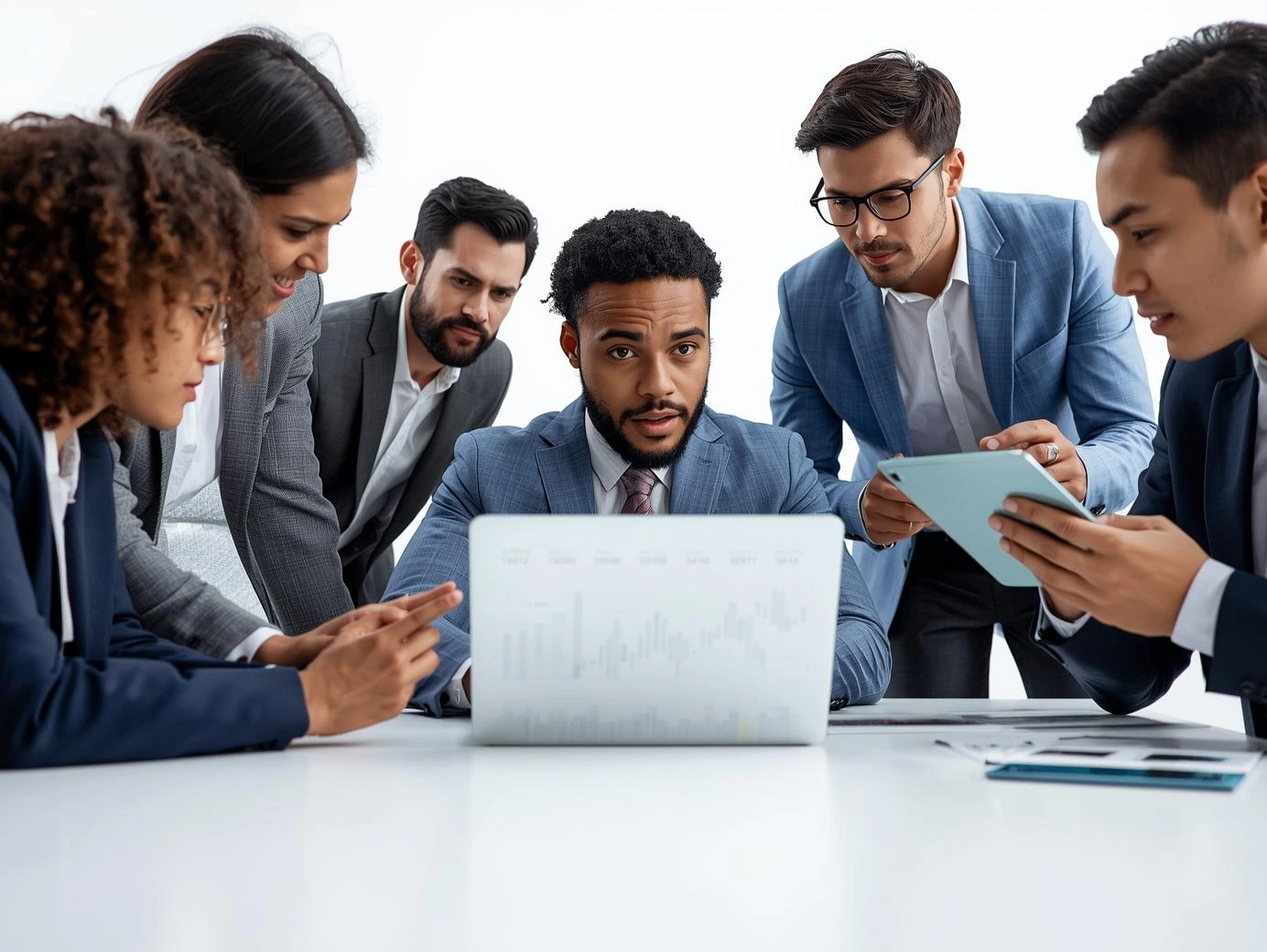 Marketer analyzing conversion optimization data with graphs and charts, showing strategies for customer retention and revenue growth.