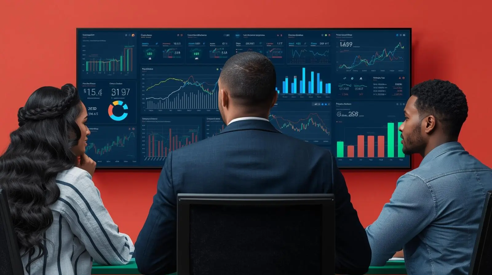 Small business owner reviewing CRO dashboards showing doubled sales and conversion metrics.