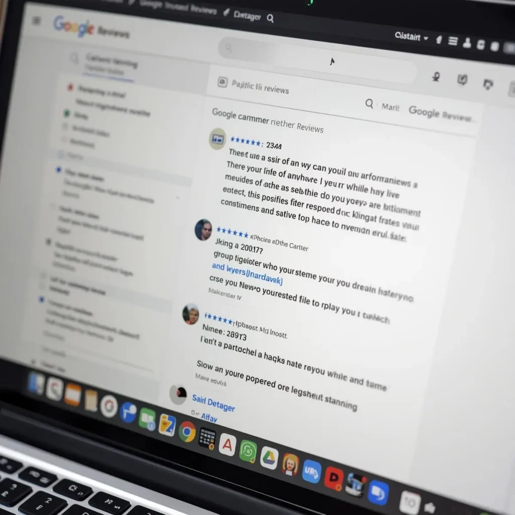 Business owner replying to Google reviews from customers