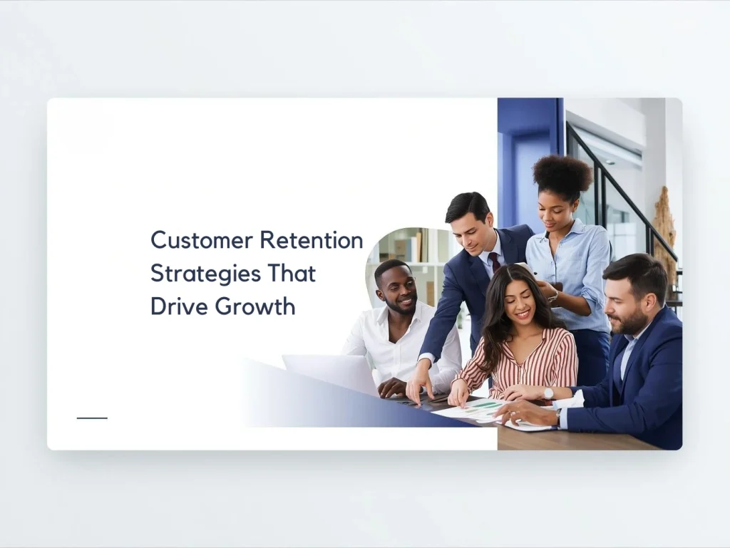 Team of marketers analyzing customer data and discussing retention strategies to improve loyalty and conversions.