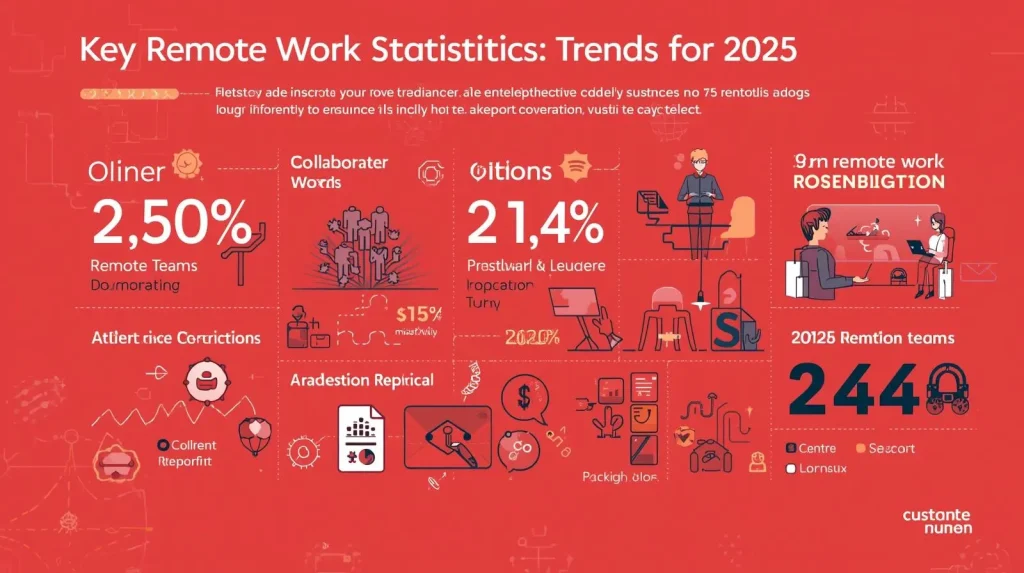 The growth of remote work in 2025 for businesses and customer service.